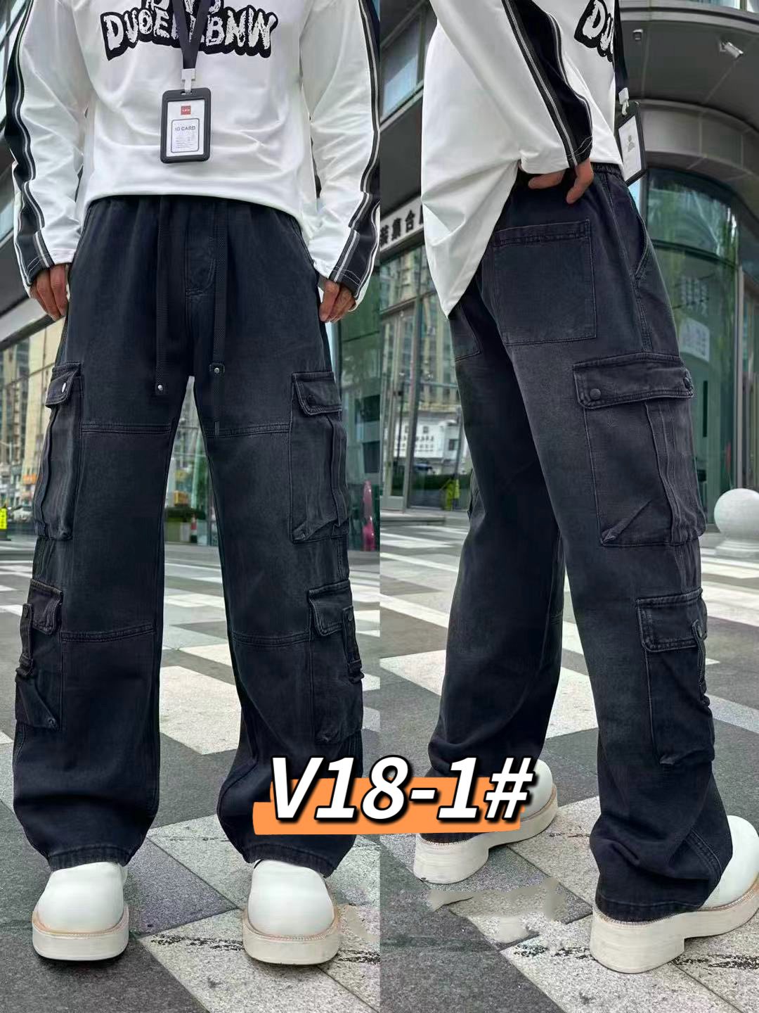 Джинсы God Baron (M-3XL) V18-1 black (деми)