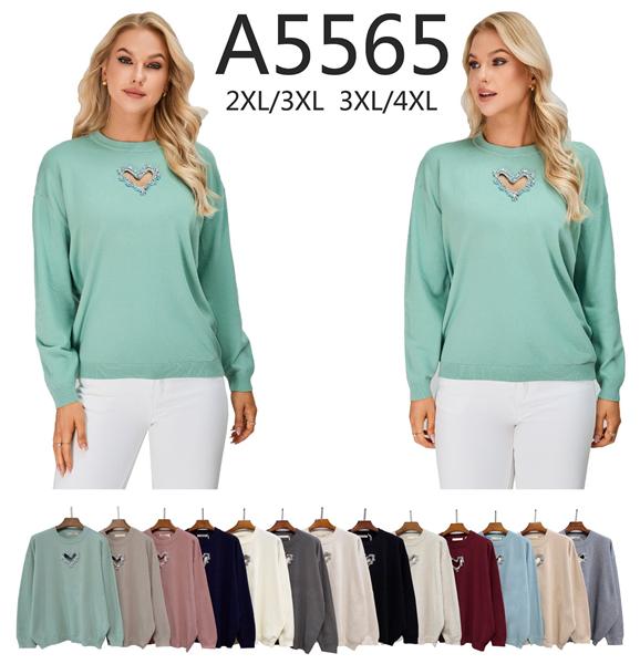 Свитер Anne-Kiss me (2XL-4XL) A5565 mix (деми)