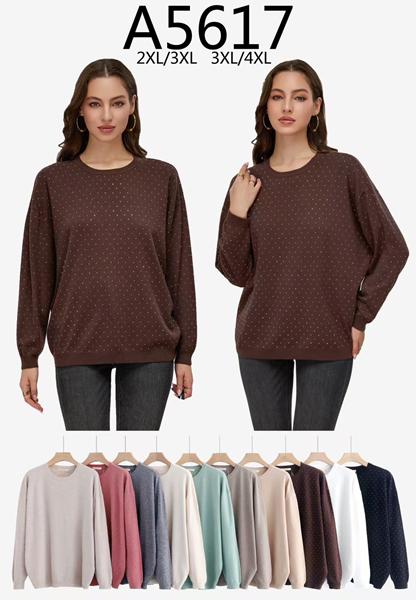 Свитер Anne-Kiss me (2XL-4XL) A5617 mix (деми)