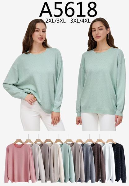 Свитер Anne-Kiss me (2XL-4XL) A5618 mix (деми)