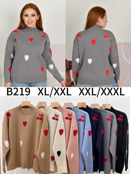 Свитер Anne-Kiss me (XL-3XL) B219 mix (зима)