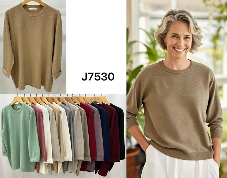 Свитер Anne-Kiss me (L-2XL) J7530 mix (деми)