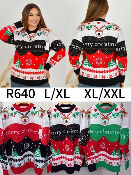 Свитер Anne-Kiss me (L-2XL) R640 mix (зима)