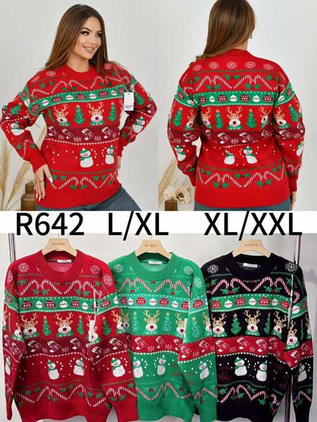 Свитер Anne-Kiss me (L-2XL) R642 mix (зима)