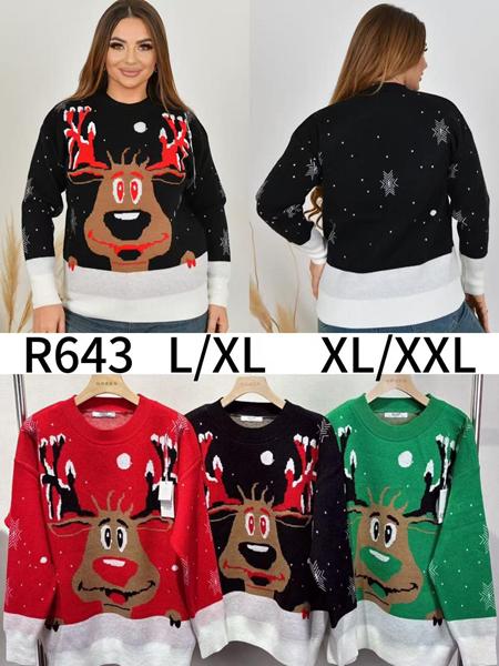 Свитер Anne-Kiss me (L-2XL) R643 mix (зима)