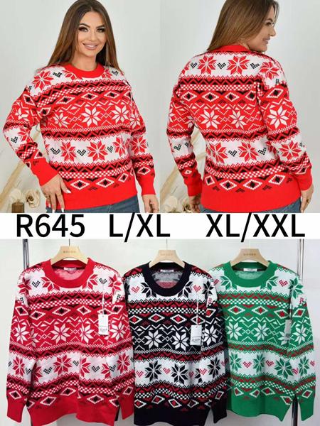 Свитер Anne-Kiss me (L-2XL) R645 mix (зима)