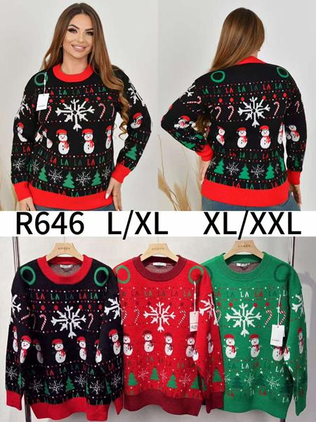 Свитер Anne-Kiss me (L-2XL) R646 mix (зима)