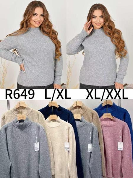 Свитер Anne-Kiss me (L-2XL) R649 mix (зима)