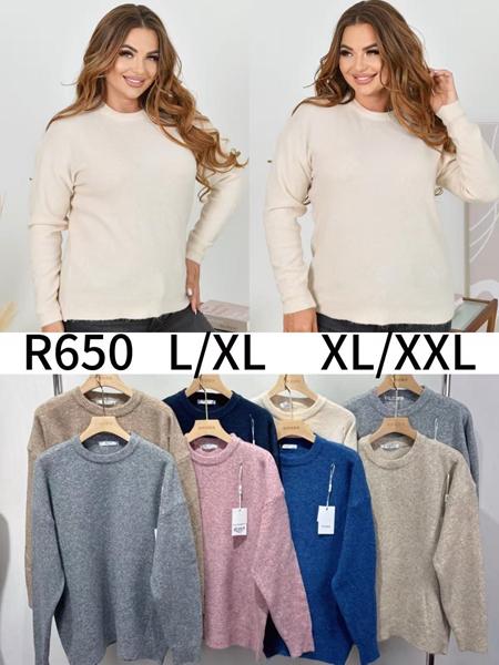 Свитер Anne-Kiss me (L-2XL) R650 mix (зима)