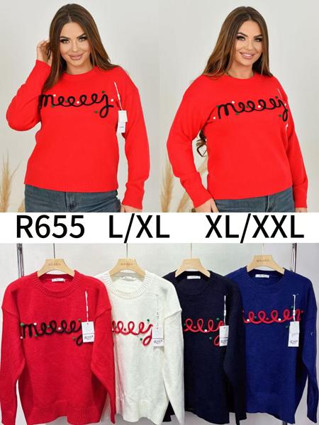 Свитер Anne-Kiss me (L-2XL) R655 mix (зима)