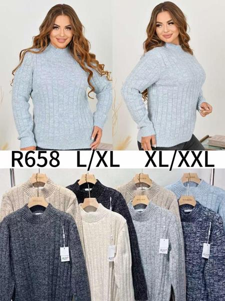 Свитер Anne-Kiss me (L-2XL) R658 mix (зима)