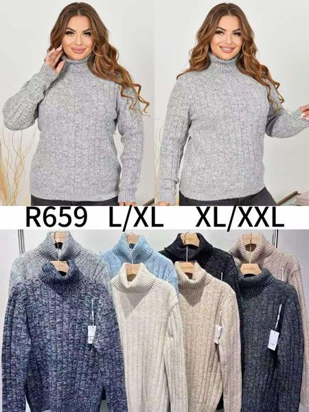 Свитер Anne-Kiss me (L-2XL) R659 mix (зима)