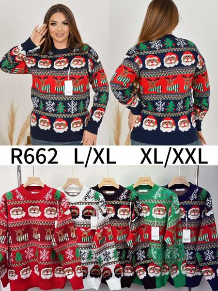 Свитер Anne-Kiss me (L-2XL) R662 mix (зима)