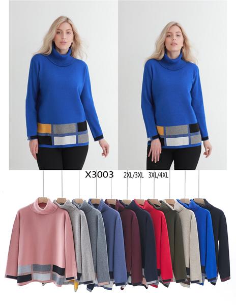 Свитер Anne-Kiss me (2XL-4XL) X3003 mix (зима)