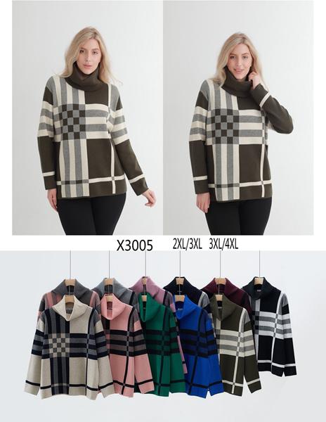 Свитер Anne-Kiss me (2XL-4XL) X3005 mix (зима)