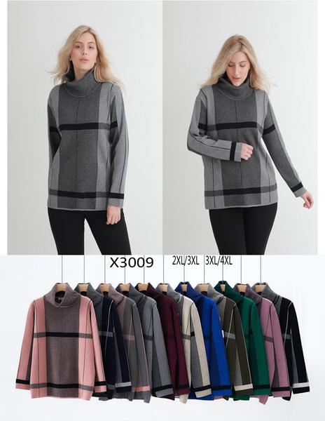 Свитер Anne-Kiss me (2XL-4XL) X3009 mix (зима)