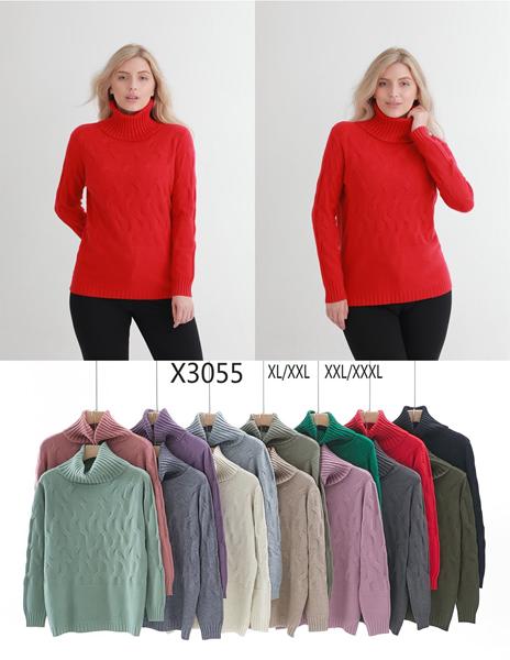 Свитер Anne-Kiss me (XL-3XL) X3055 mix (зима)