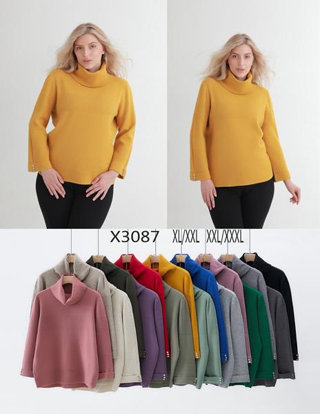 Свитер Anne-Kiss me (XL-3XL) X3087 mix (зима)