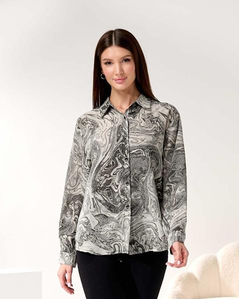 Рубашка Style Nadezhda (XL-4XL) 8803 grey (деми)