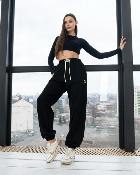 Штаны спорт AZNA (S-XL) Б28 black (деми)