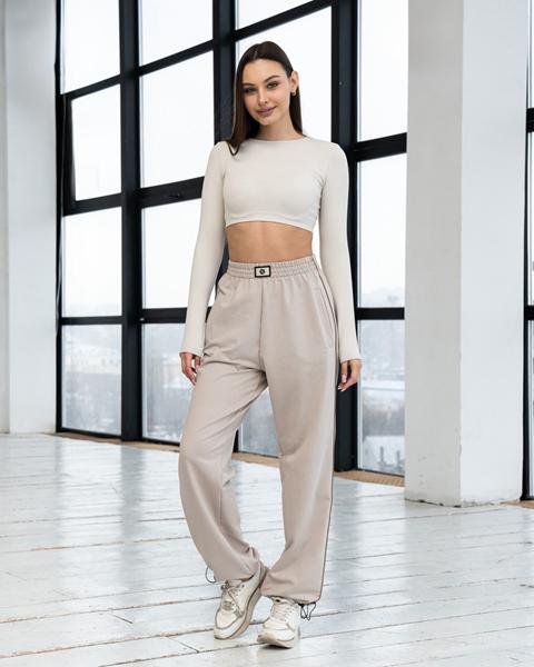 Штаны спорт AZNA (S-XL) Б70 beige (деми)