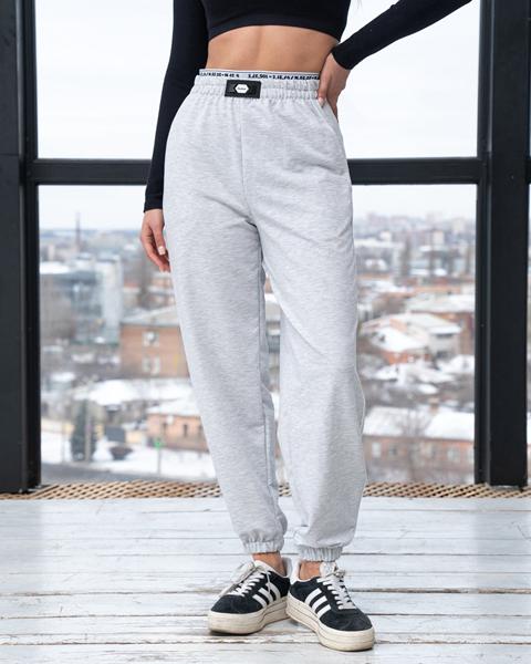 Штаны спорт AZNA (S-XL) Б03 l.grey (деми)