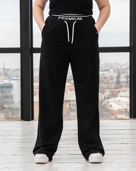 Штаны спорт AZNA (L-3XL) Б1152 black (деми)