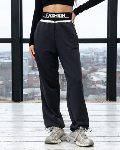 Штаны спорт AZNA (S-XL) Б18 d.grey (деми)