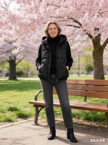 Жилетка Jacket (M-2XL) M2803 black (деми)