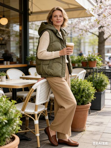 Жилетка Jacket (M-2XL) M2803 khaki (деми)