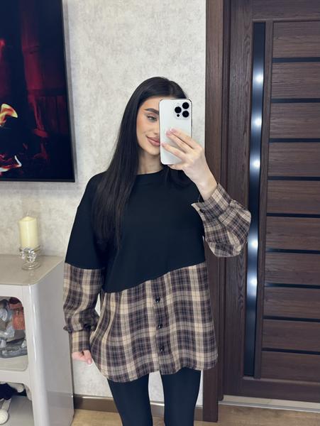 Туника Valentina (42-48) 7 black-beige (деми)