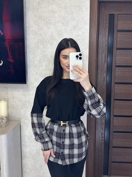 Туника Valentina (42-48) 7 black-grey (деми)