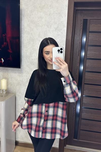 Туника Valentina (42-48) 7 black-red (деми)