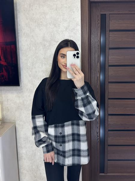 Туника Valentina (42-48) 7-2 black-grey (деми)