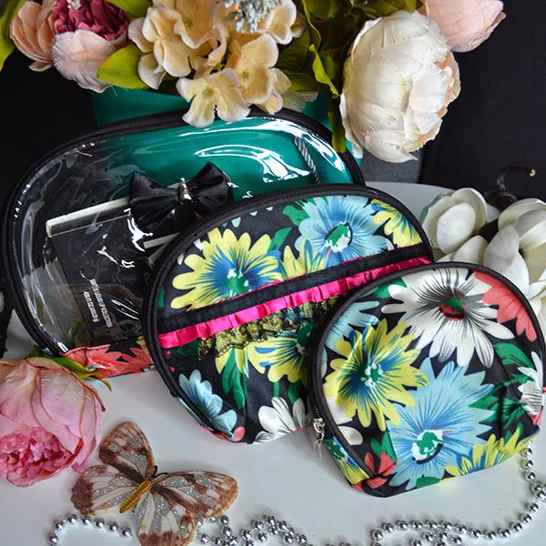 Косметичка Luna-bag (26*22*8) 1111 black-l.blue (деми)