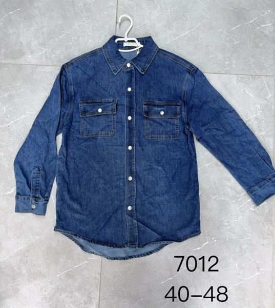 Рубашка NewJeans (40-48) 7012 blue (деми)