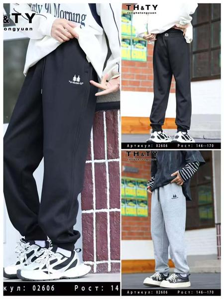 Штаны спорт Delfinka (146-170) 02606 black (деми)