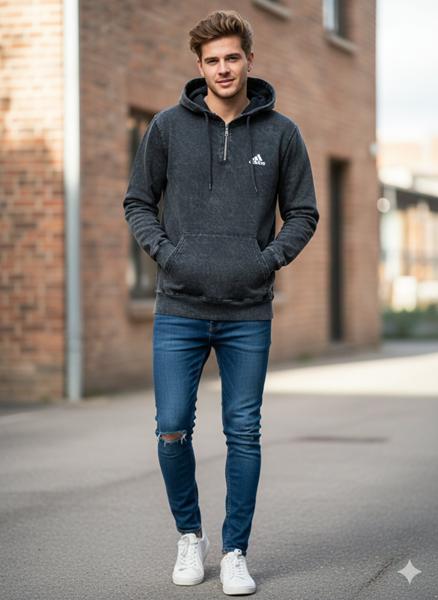 Худи Moranny (S-2XL) MR495 d.grey (деми)