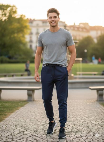 Штаны спорт Moranny (S-2XL) MR512 navy (деми)