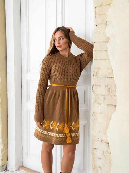 Платье LiZa Brend (42-50) 1109 beige (зима)