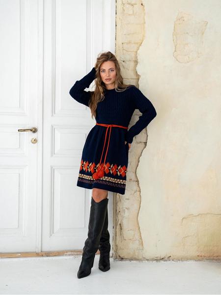 Платье LiZa Brend (42-50) 1109 navy-red (зима)