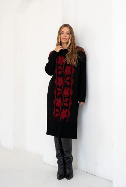 Платье LiZa Brend (44-56) 1112 black-red (зима)