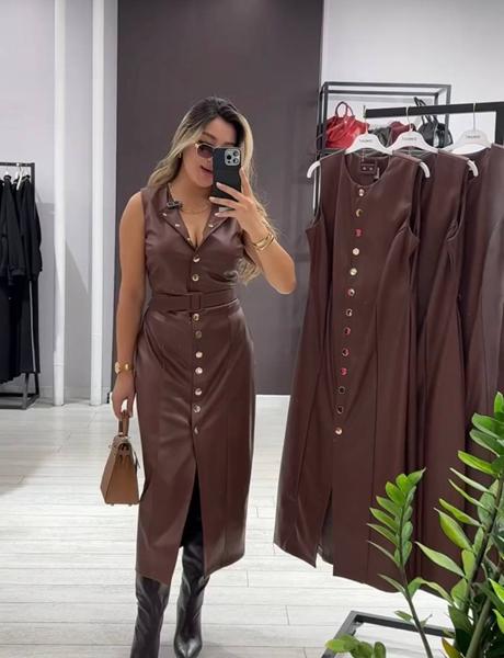 Платье Femzone (42-52) 1173 brown (лето)