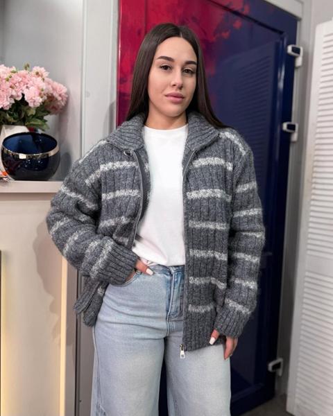 Кардиган Romeo life (50-58) 8058 d.grey (зима)