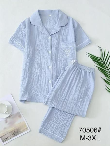 Ночнушка Brilliant (M-3XL) 70506 l.blue (лето)
