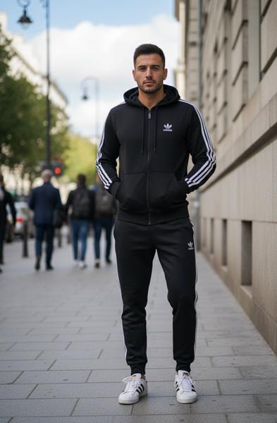 Костюм спорт Delviago (46-54) DL637 black (деми)