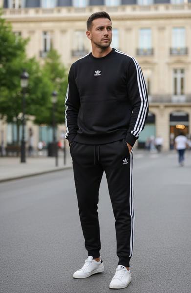 Костюм спорт Delviago (46-54) DL658 black (деми)