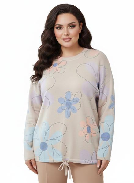 Свитер Elena&Vika (46-52) 25528 beige (деми)