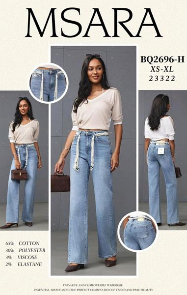 Джинсы Jeans Club (XS-XL) BQ2696H l.blue (деми)