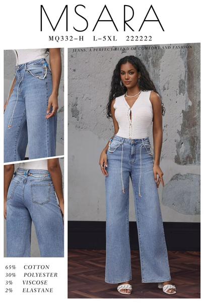 Джинсы Miss Kurry (L-5XL) MQ332H l.blue (деми)